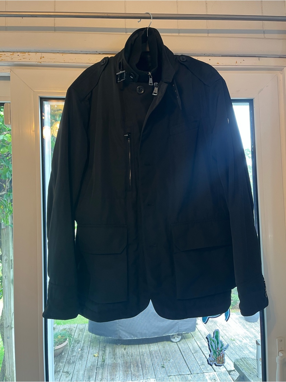 Ralph Lauren Black Military Field Jacket with Epaulets